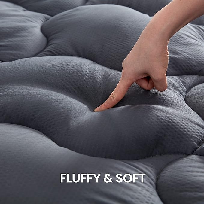SLEEP ZONE King Size Mattress Topper Cooling Mattress Pad Cover Super Fluffy Down Alternative Bed Mattress Topper 8-21 Inch Deep Pocket, King