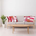 Ambesonne Grunge Throw Pillow Cushion Case Pack of 4, Abstract Design Simplistic Minimal Stripes Brushstrokes Contemporary, Modern Accent Double-Sided Digital Printing, 20", Rose Magenta and Dark Pink