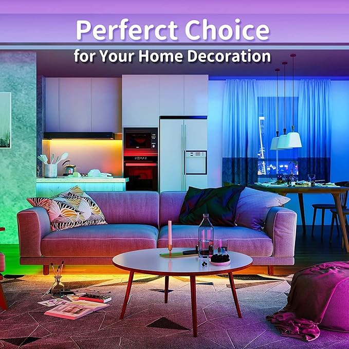 65.6ft Led Strip Lights, Led Light Strips Music Sync Color Changing Led Lights with App Control and Remote, Led Lights for Bedroom, Party, Home Decoration