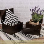 XL Brown Wooden Box Storage with Hinged Lid | 15.8 x 11.8 x 5.5 inches (+-0.5) | Gift Box for Tool Dog Toy Shoes Clothes Kitchen Storage Document | Wood Keepsake Chest