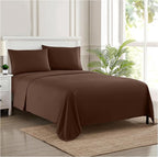 King Size Sheets - Breathable Luxury Bed Sheets with Full Elastic & Secure Corner Straps Built In - 1800 Supreme Collection Extra Soft Deep Pocket Bedding Set, Sheet Set, King, Brown