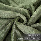 Fleece Blanket Queen Size 350GSM Lightweight Throw for The Bed Extra Soft Brush Fabric Super Warm Sofa Blanket 90" x 90"(Green Queen)