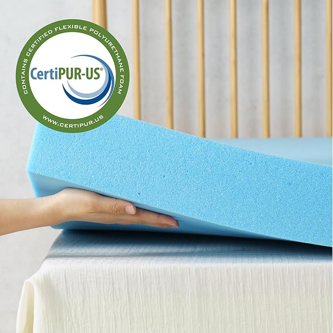 ZINUS 3 Inch Green Tea Cooling Gel Memory Foam Mattress Topper, Smaller, More Convenient WonderBox Packaging, Cooling Gel Foam, CertiPUR-US Certified, Twin