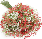 N&T NIETING Babys Breath Artificial Flowers Bulk, 15Pcs Fake Gypsophila Bouquet Flowers Real Touch Faux Babies Breath Arrangement for Wedding Floral Party Home Centerpieces Vase Decoration, Pink White