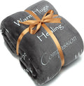 Chanasya Premium Healing Hugs Gift Throw Blanket - for Hope Support Comfort Encouragement Sympathy - Breast Cancer Chemo Surgery Get Well Soon Caring Gift - Patient Women Men Friend (Twin) Gray