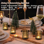 40Pcs Glass Votive Candle Holders, Green Tea Light Candle Holder Vintage Tealight Candle Holder Bulk for Wedding Christmas Party Table Decor (Green)