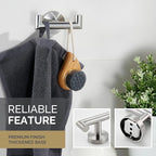 Angle Simple Towel Hook for Bathroom, SUS 304 Stainless Steel, Double Hand Towel Coat Holder for Wall, Brushed Nickel