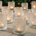 48pcs Votive Candle Holders for Home Decor, Clear Glass DIY Wax Filling Tealight Candle Holders, Tea Light Candles Holder for Wedding Table Decoration