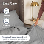 Twin XL Size 3 Piece Sheet Set - Comfy Breathable & Cooling Bed Sheets Set - Hotel Luxury Bedding for Women, Men, Kids, Teens, Boys & Girls - Deep Pockets and Wrinkle Free - Grey (Heathered Sheets)