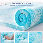 ABENE 3 Inch Dual Layer Memory Foam Mattress Topper Twin, 2 Inch Memory Foam Plus 1 Inch Down Alternative Pillowtop Mattress Pad, with Bedside Pocket, Support for Back Pain (Twin, Gray)