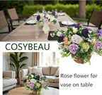 Artificial Fake Flowers 25pcs Roses, Shade of Purple Foam Rose Faux Flower for DIY Wedding Bouquets Bridal Shower Centerpieces Floral Arrangements Party Tables Home Decorations
