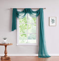 LinenZone Teal Window Scarf Valance in 288 Inch Size. Use Window Scarves as Canopy Bed or Backdrop Curtains, Curtain Scarf, or Sheer Fabric for Draping. (Amazing 55 x 288, Teal)