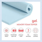Best Price Mattress 3 Inch Ventilated Memory Foam Mattress Topper, Cooling Gel Infusion, CertiPUR-US Certified, Dorm Essentials, Twin XL