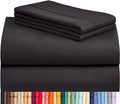 LuxClub 4 PC Full Sheet Set, Breathable Luxury Bed Sheets, Deep Pockets Wrinkle Free Cooling Bed Sheets Machine Washable Hotel Bedding Silky Soft - Black Full