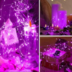 6 Pack LED Fairy Lights 7ft Battery Powered Waterproof, Silver Wire 20 Led Pink Mini String Mason Jar Lights for DIY Wedding Party Bedroom Patio Easter Christmas