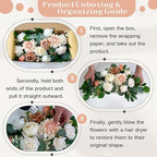 Artificial Flowers Decorations Pack of 2,Centerpieces for Wedding Reception Backdrop Decoration, Floral Decor Wall Home Entryway OutdoorDecorations (Champagne)