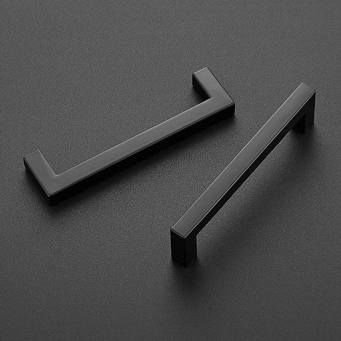 Ravinte 10 Pack 5 Inch Square Cabinet Handles Matte Black Pulls Drawer Kitchen Hardware for Cabinets Cupboard.