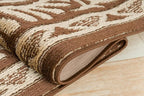 Custom Length Cut to Size Tribal Ethnic Southwestern Inspired Hallway Runner Rug, Non Slip Rubber Backed, 31 inch Wide X Customized Length, Mayan Brown, 31 inch X 15 feet