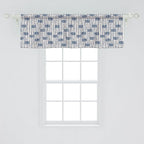 Ambesonne Ethnic Window Valance, Messy Waves and Small Triangles Indonesian Traditional Pattern Watercolors, Curtain Valance for Kitchen Bedroom Decor with Rod Pocket, 42" x 18", Navy Blue and Cream