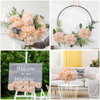 AVIVIHO 10pcs Hydrangea Artificial Flowers Champagne Fake Hydrangeas Flowers with Stems Full Fluffy, Realistic Silk Hydrangea for Table Centerpieces, Wedding,Party,Home Decor
