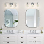 Silver Wall Mirror-Beveled Edge Frameless Mirror for Bathroom, Vanity, Bedroom, Rectangle Mirrors （32X24inch）