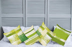 Ambesonne Grunge Throw Pillow Cushion Case Pack of 4, Abstract Design Simplistic Minimal Stripes Brushstrokes Contemporary, Modern Accent Double-Sided Digital Printing, 18", Lime Green Cream and White