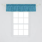 Ambesonne Fish Scale Window Valance Pack of 2, Nautical Design Realistic Graphic Water Drops on Half Circles Print, Rod Pocket Curtain Valances for Kitchen Bedroom, 54" X 12", Blue and Turquoise