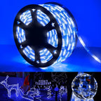 50ft LED Rope Lights Outdoor, 360 LED Connectable and Flexible Tube Lights with 8 Modes, Waterproof LED Rope Lighting for Garden Patio Bedroom Party Pool Indoor Outdoor Christmas Decor (White & Blue)