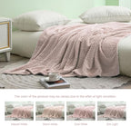 Exclusivo Mezcla Fleece Twin Size Blanket for Bed, 90x66 Inches Soft Cozy Jacquard Flannel Blankets, Lightweight Fuzzy Plush Warm for Winter, Camel