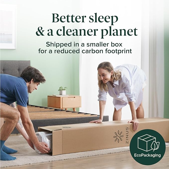 ZINUS 6 Inch Spring Sensation Hybrid Mattress [New Version], Full, Fiberglass Free, Medium Firmness, Durable Support, Certified Safe Foams & Fabric, Mattress in A Box