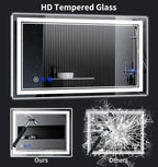 50"x30" LED Bathroom Mirror with Anti-Fog, Stepless Dimmable Lights, 3 Color Modes, Shatter-Proof Tempered Glass, Memory Function & Waterproof Design
