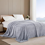 Exclusivo Mezcla Fleece Bed Blanket King Size, Super Soft and Warm Blankets for Couch, Sofa and Bed Waffle Textured, Cozy, Fuzzy and Lightweight (Mixed Navy Blue, 90x104 Inches)
