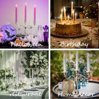 3 Candle Metal Candelabra – Candlesticks Holder for Formal Events, Wedding, Church, Holiday Décor, Halloween – Taper Candle Holder Stand Centerpiece Elegant Decoration Piece for Table,Copper