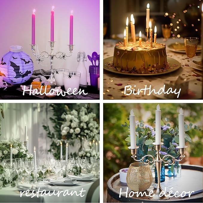 3 Candle Metal Candelabra – Candlesticks Holder for Formal Events, Wedding, Church, Holiday Décor, Halloween – Taper Candle Holder Stand Centerpiece Elegant Decoration Piece for Table,Copper