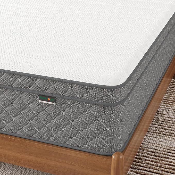 PurrJoys King Mattress, 12 Inch Hybrid King Size Mattress with Cooling Gel Memory Foam and Pocket Springs, CertiPUR-US Certified, Medium Firm
