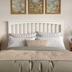 AFI, Mission Queen Solid Wood Headboard with Attachable Charger, White