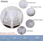 Akiky Princess Canopy Bed Curtains Bed Canopy Curtains with Lights for Queen Size Bed Drapes,8 Panels Canopies with Lights,Room Décor (Full/Queen, White)
