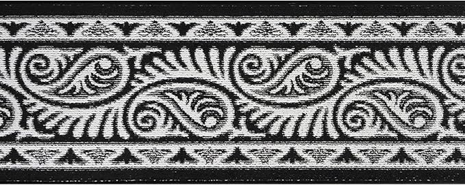 Custom Length Cut to Size Tribal Ethnic Southwestern Inspired Hallway Runner Rug, Non Slip Rubber Backed, 31 inch Wide X Customized Length, Mayan Black, 31 inch X 8 feet