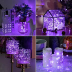 HXWEIYE 6 Pack Purple Fairy Lights Battery Operated, 7ft 20LED Mini Fairy String Lights Mason Jar Lights, Waterproof Firefly Starry Lights for DIY Wedding Party Bedroom Patio Christmas Décor