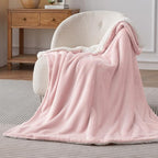 Bedsure GentleSoft Sherpa Fleece Throw Blanket Twin Size for Couch - Thick and Warm Throw for Girls and Women, Soft Fuzzy Plush Twin Blanket for Winter, Pink, 60x80 Inches