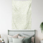 Lunarable Green and Beige Tapestry, Green Leaves on Skinny Tangled Sprigs Fresh Nature Theme Foliage, Wall Hanging for Bedroom Living Room Dorm Decor, 60" X 80", Pistachio Green