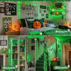 JMEXSUSS 2 Pack Green Fairy Lights Battery Operated, Total 200 LED 66ft Twinkle String Lights with Remote, 8 Modes Christmas Lights for Tree Wreath Fireplace Indoor Outdoor Halloween Xmas Decor