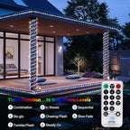 OMIKA Connectable 66ft 800LED Rope Lights for Outside, Multicolor LED Rope Lights Plug in with Remote Timer, 8 Lighting Modes, Outdoor Rope Lights Waterproof for Party, Christmas Decorations