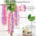40 Pack Pink Purple White Wisteria Hanging Flowers, Fake Hanging Flowers for Decoration,Vines for Bedroom, Wisteria Flower Garland for Home ,Party,Wall,Wedding Decoration,Baby Shower(3.6 Ft/Pcs)