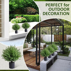 Artificial Topiary Bushes for Outdoors with Spike, Christmas Tree, UV Resistant Faux Plants for Indoor Outdoor Fall Winter Decor (Heart Crpress Topiary with Pot-2 Pack)