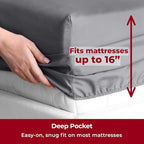 Mellanni Twin XL Sheets Set - 3 PC Iconic Collection Bedding - Hotel Luxury, Extra Soft, Cooling Bed Sheets - Wrinkle, Fade, Stain Resistant (Twin Extra Long, Gray)