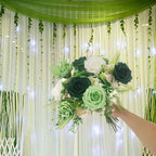 Artificial Fake Flowers 25pcs Roses, Shade of Green Foam Rose Faux Flower for DIY Wedding Bouquets Bridal Shower Centerpieces Floral Arrangements Party Tables Home Decorations
