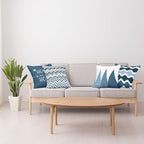 Ambesonne Modern Throw Pillow Cushion Case Pack of 4, Geometric Style Pattern of Triangles Zigzags Love Home Phrase Design, Modern Accent Double-Sided Digital Printing, 18", Petrol Blue and White