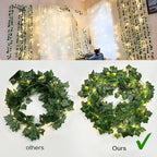 RECUTMS Ivy Fake Vines for Room Decor 12 Pack 86 FT Artificial Plant with 100 LED String Light Bedroom Aesthetic Hanging Greenery Garlands Backdrop Leaves for Wall Wedding Party Home Garden Decor