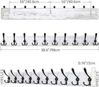 SKOLOO Rustic Large Wall Mounted Coat Rack-38.6'' Long Coat Rack for Wall, Pine Solid Wood Coat Rack Hook, Farmhouse Coat Hanger Wall Mount for Hanging Jacket Coat Hat, Pack of 2
